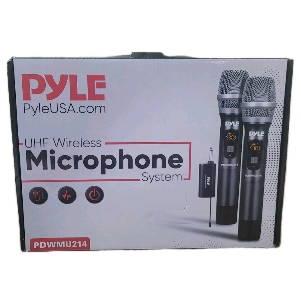 Pyle Dual UHF Wireless Microphone System - PDWMU214 - Easy Plug & Play Audio